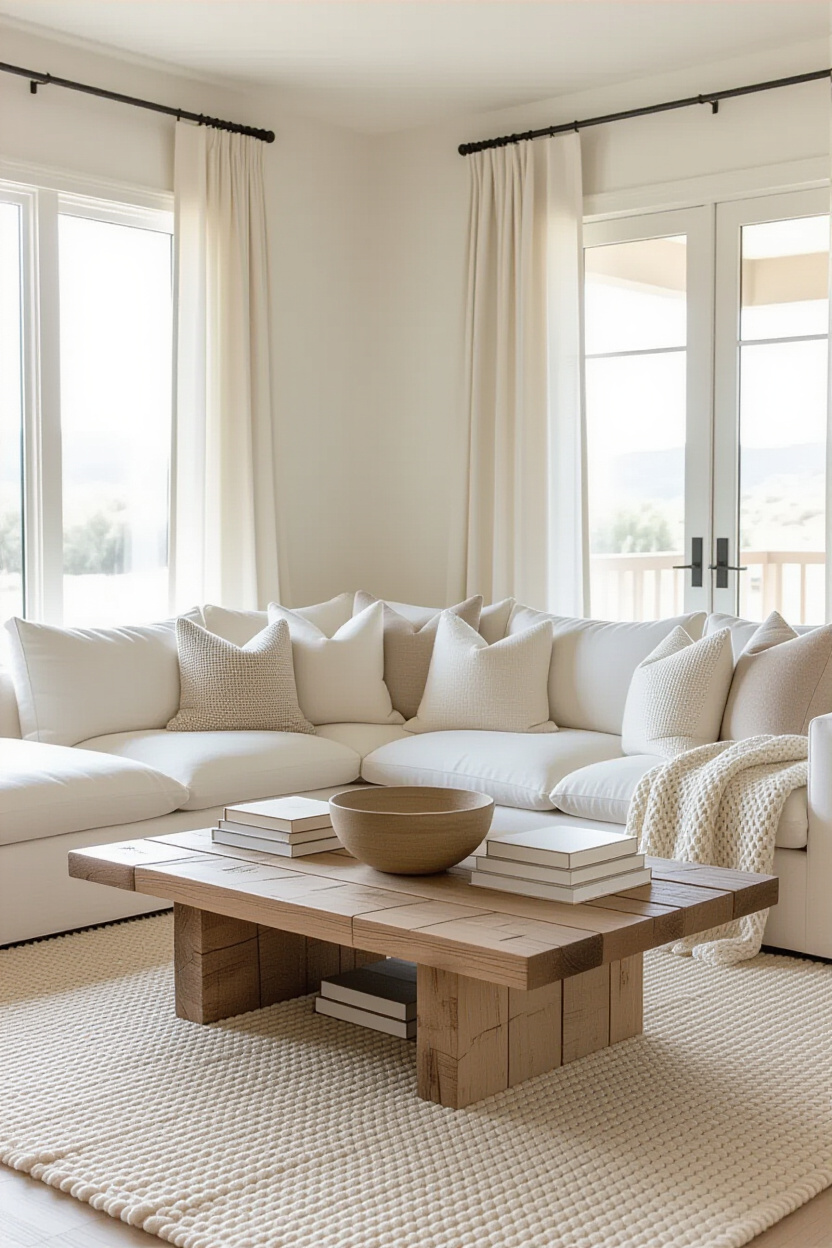 neutral living room ideas, neutral living room, neutral and charcoal living room, warm beige living room, perfect living room