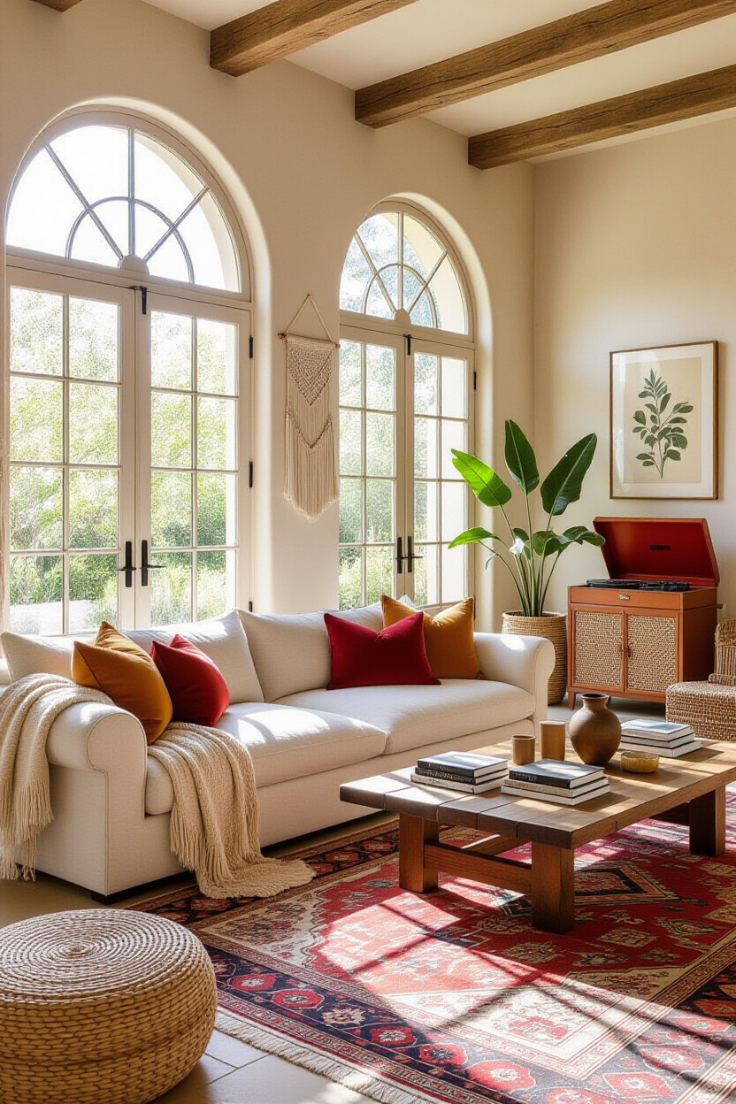 bohemian living room, dream apartment decor, studio apartment ideas living room, bohemian interiors living room, colored living room