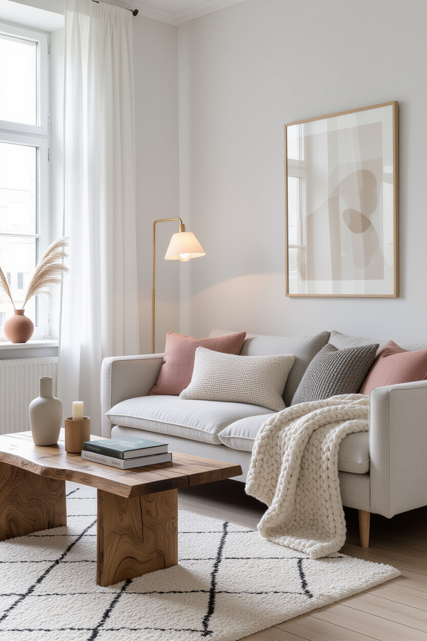 home design living room, bohemian living room, eclectic living room, natural wood living room, neutral living room