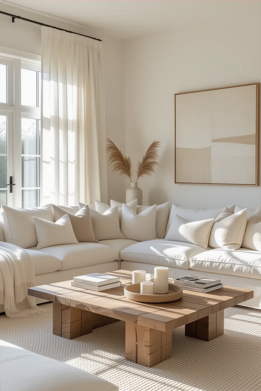 apartment decor inspiration, dream apartment decor, aesthetic home interior living room, wood accent living room, green sofa aesthetic living room