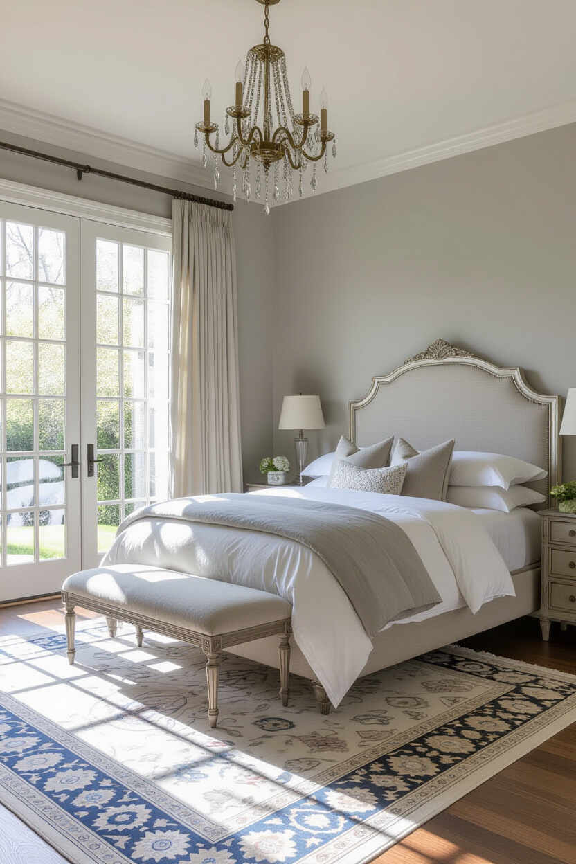 master bedrooms decor, elegant bedroom, luxury pink bed, elegant furniture, elegant interior