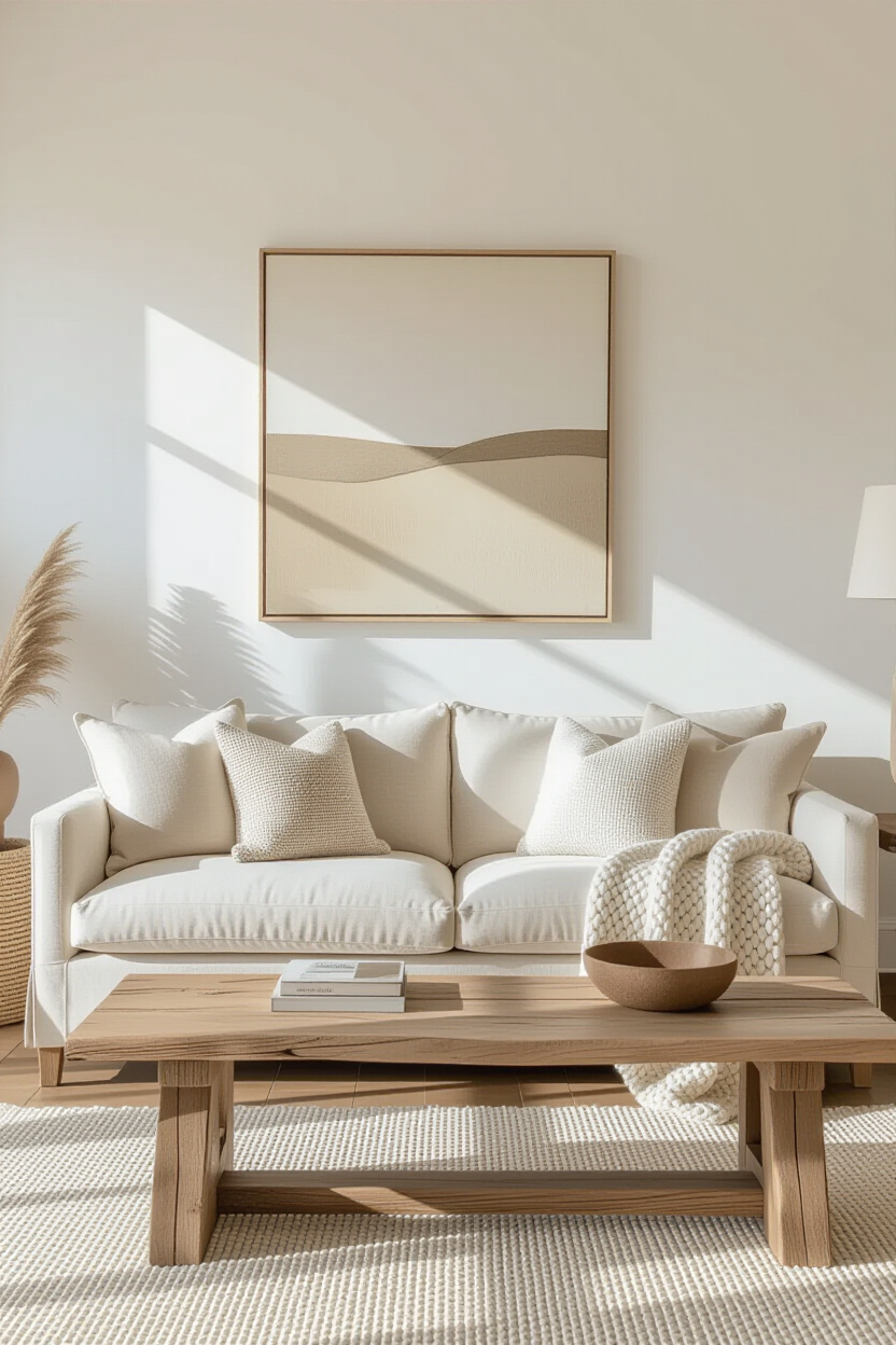 small living room decor, cozy living rooms, beige farmhouse living room, furniture for a small living room, multiple couch living room layout