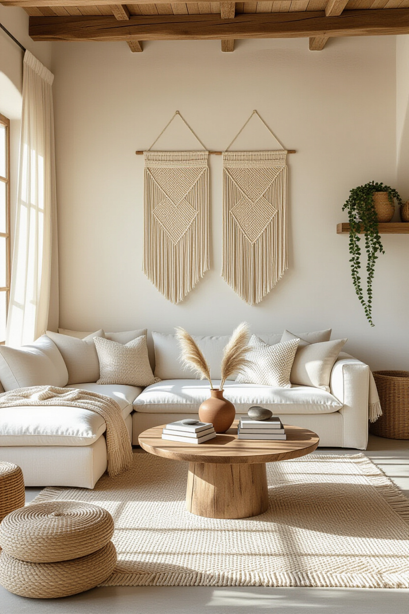 apartment living room design, apartment decor inspiration, light tone living room, garden theme living room, green living room modern