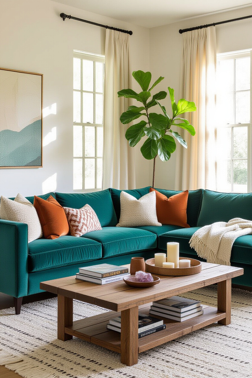 dream apartment decor, bohemian living room, cozy forest living room, cottagecore house living room, wood accent living room