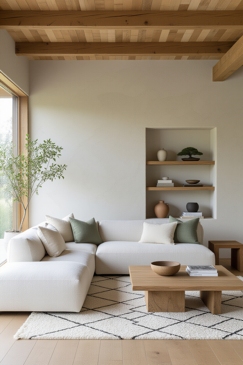 japandi living room, japandi living room design, home design living room, japandi living room wallpaper, japandi style living room