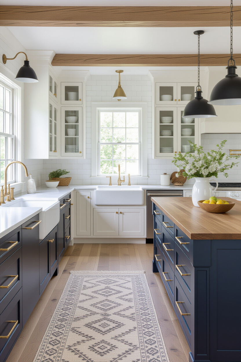 two tone kitchen cabinets, kitchen dual tone cabinets 36, two toned galley kitchen cabinets, 2 toned kitchen cabinets, lower blue kitchen cabinets