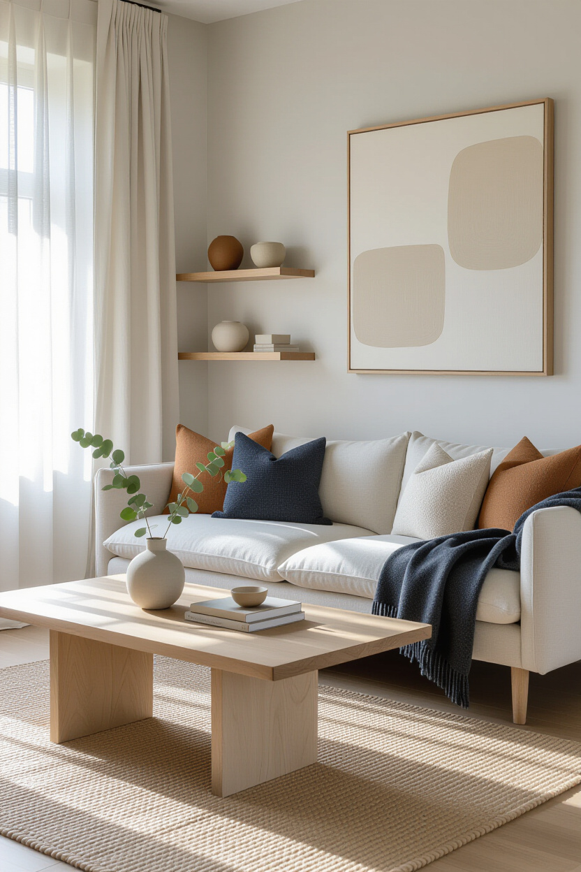 japandi living room, japandi interior design, moody wall decor ideas, japanese modern living room design, living room designs japandi
