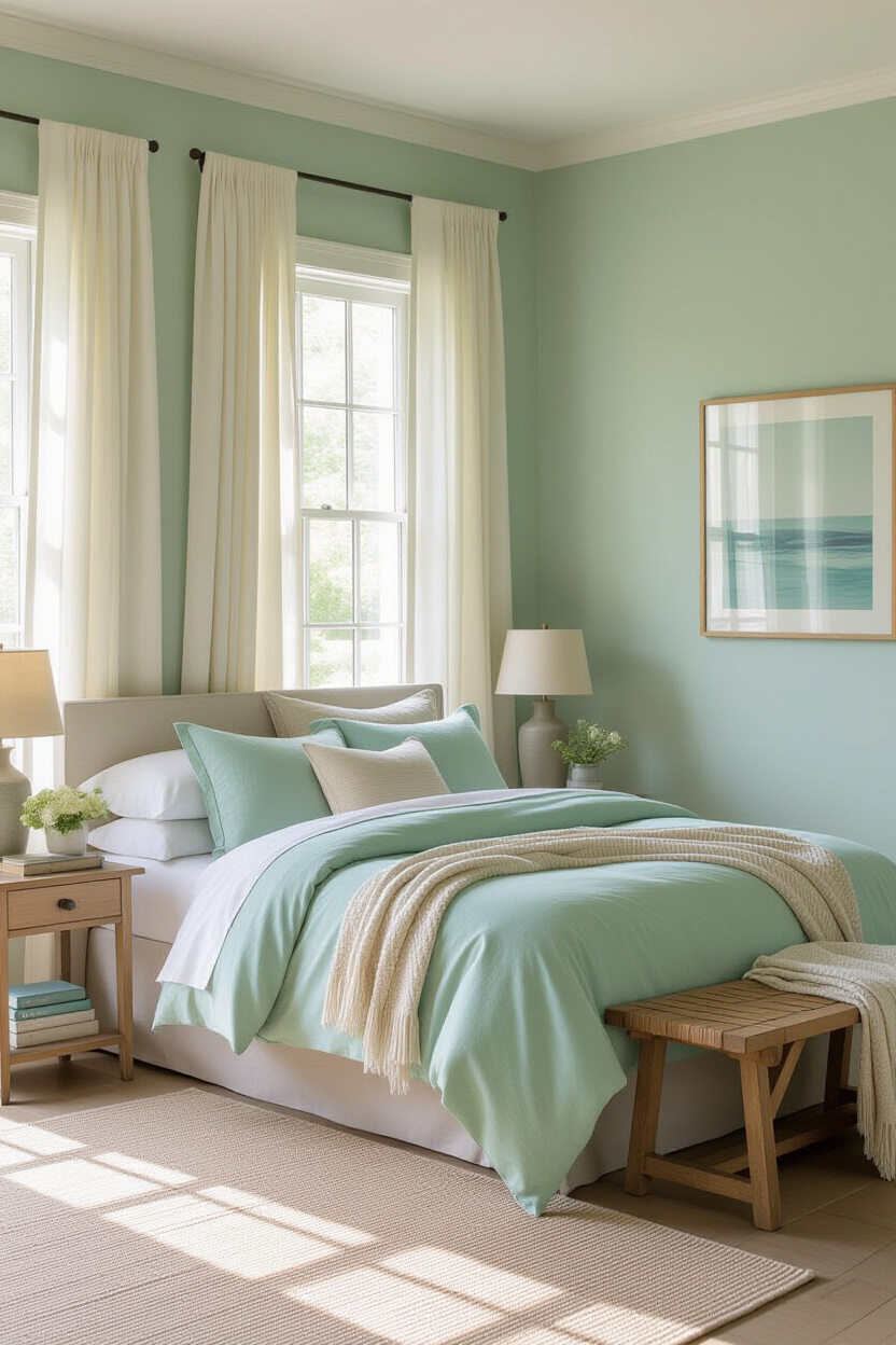 sage bedroom, light green bedrooms, bedroom in sage green, dulux sage green bedroom, olive green bedroom ideas