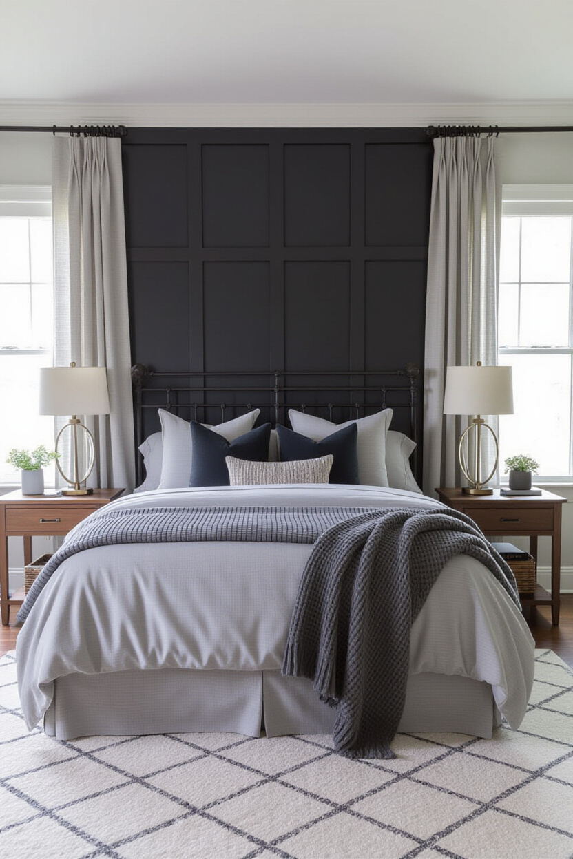 gray bedroom, grey bedroom, black bedroom, luxury room bedroom, double bedroom ideas