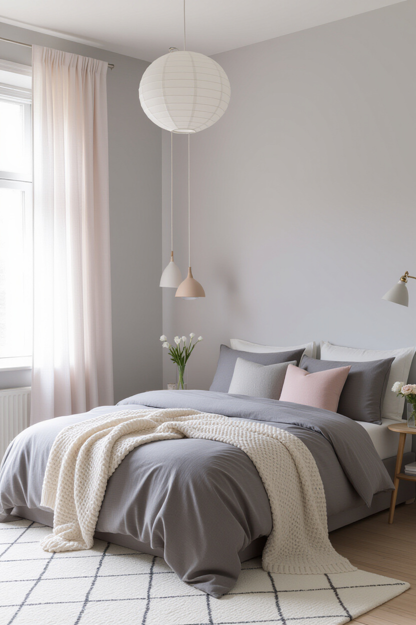 gray bedroom, grey bedroom colors, light gray bedroom, pale purple bedroom ideas, gray bedroom walls