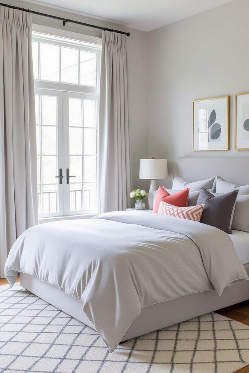 bedroom, grey bedroom decor, dark grey mens bedroom, bedroom panel, grey and silver bedroom