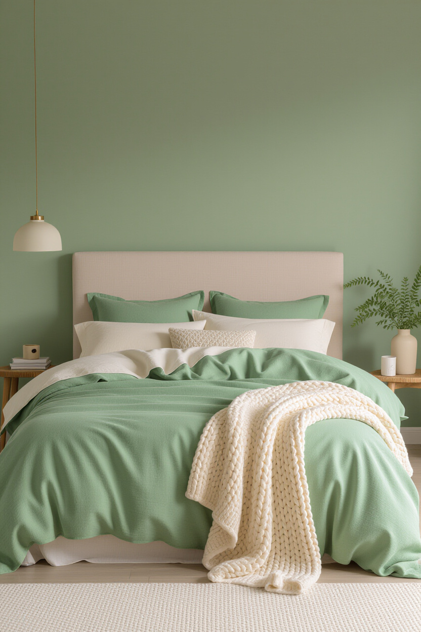 sage green bedroom, sage green walls, sage green farmhouse bedroom, sage green bedroom white furniture, green bedroom furniture set