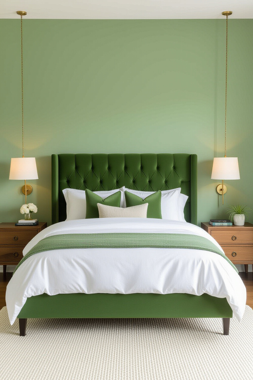 green bedroom decor, light green bedrooms, rich green bedroom, sage green bedroom decor, sage green painted walls bedroom
