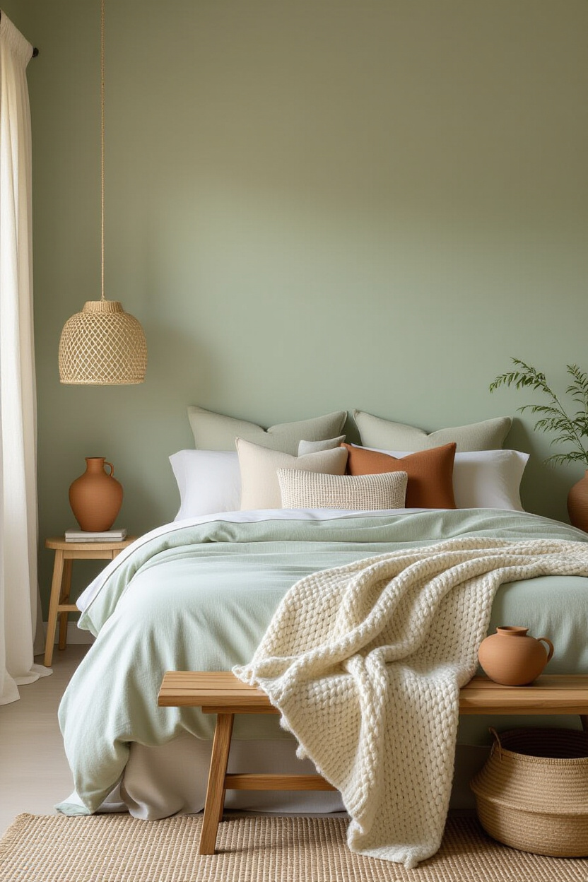 sage green bedroom, green bedroom decor, sage green bedroom white furniture, sage green and white bedroom, light sage green bedroom ideas