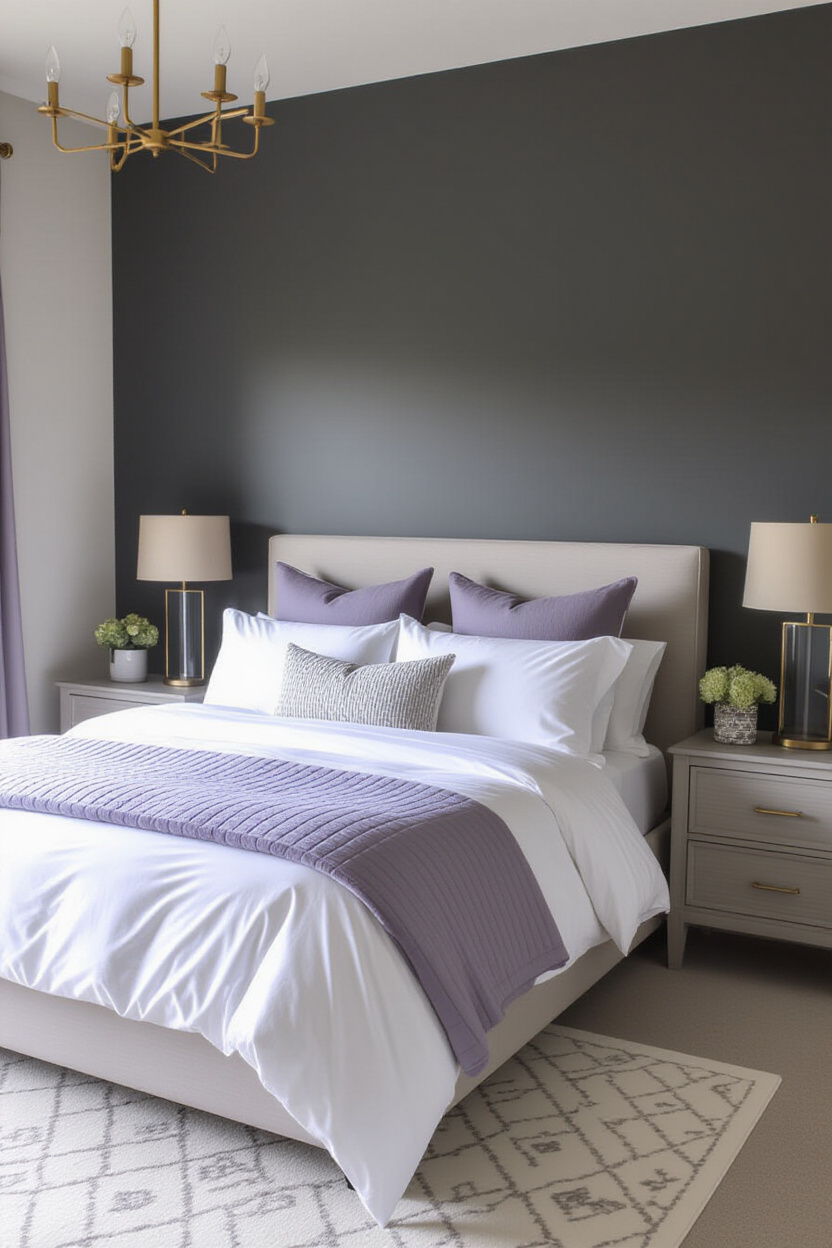 grey bedroom, modern grey bedroom, charcol grey bed set, bedroom colour palette, dark grey mens bedroom