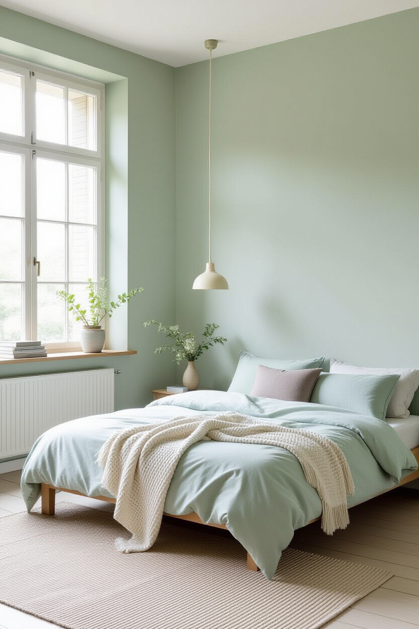 green bedroom decor, bedroom green, green cream bedroom ideas, sage green painted walls bedroom, green wood room