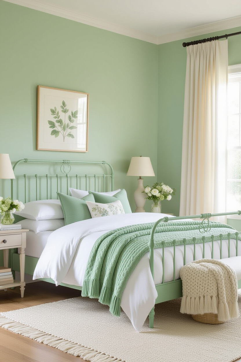 sage green bedroom, light green bedrooms, sage green furniture, mint green furniture bedroom, light sage green bedroom walls