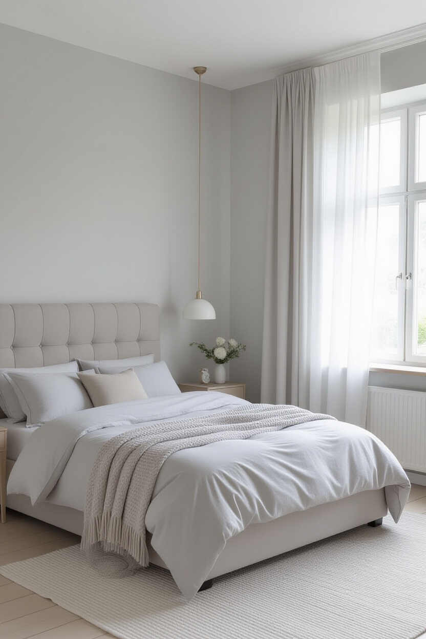 gray bedroom, grey bedroom decor, grey bedroom inspirations, pale purple bedroom ideas, grey and lavender bedroom ideas