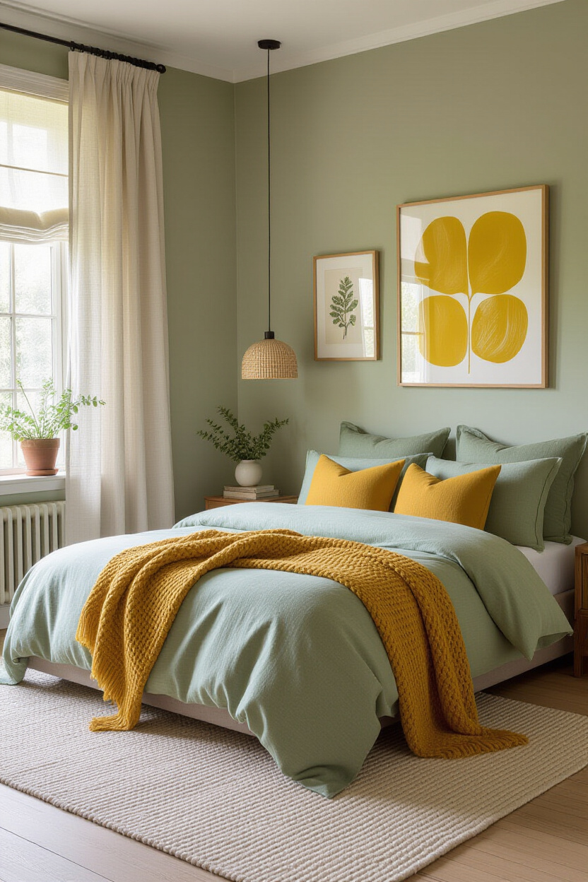 sage bedroom, sage green bedroom, master bedrooms decor, sage and white bedroom, vintage green bedroom style
