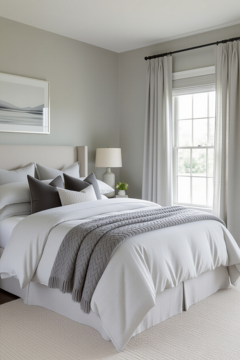 gray bedroom, bedroom, gray bedroom walls, bedroom wall colors, gray bedroom suite