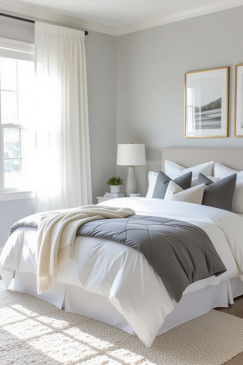 grey bedroom colors, bedroom, best bedroom colors, white room decor, double bedroom ideas