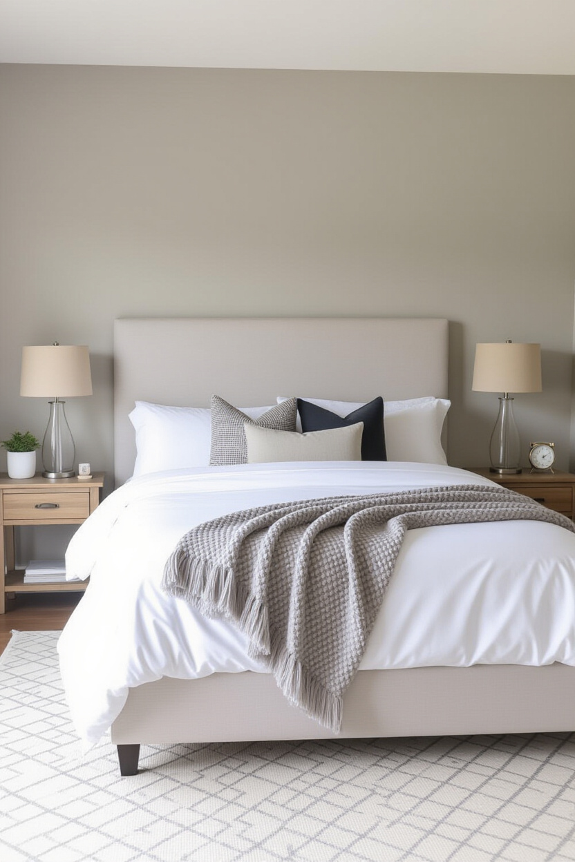gray bedroom, modern grey bedroom, gray bedroom ideas, white room decor, gray walls bedroom decor