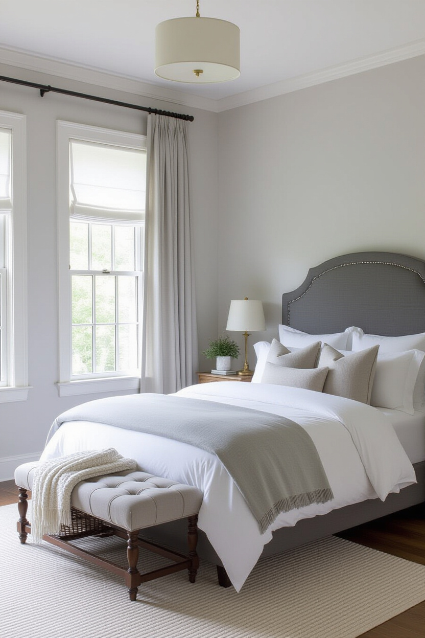 modern grey bedroom, grey bedroom decor, light gray bedroom, gray bedroom walls, blue grey room bedrooms