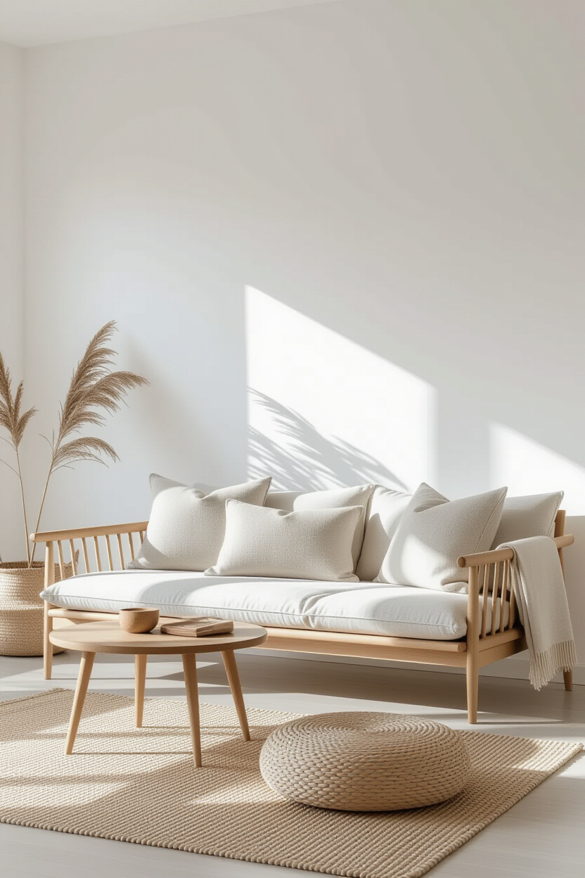 japandi interiors, japandi living room, scandinavian japanese interior, modern japandi interior, japandi interiors with color
