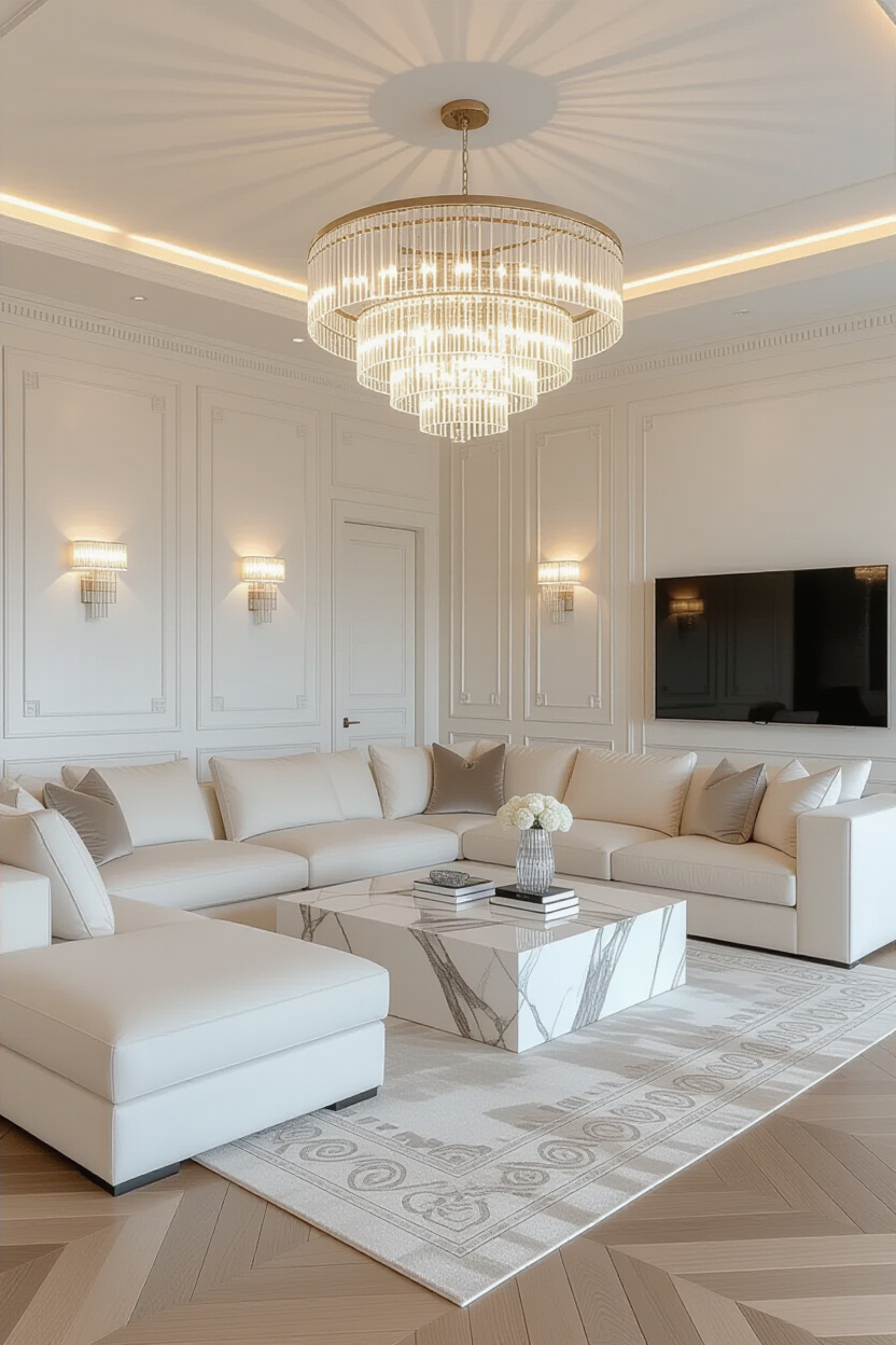 Elevate Your Home with Glamorous Touches: A Modern Classic Living Room Design