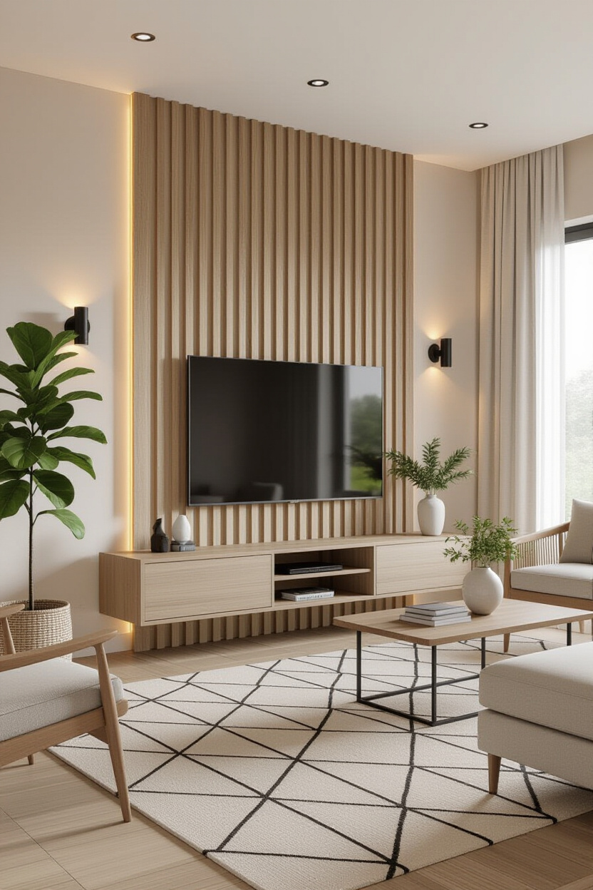Elevate Your Living Room: Stunning Wood Slat TV Wall Ideas