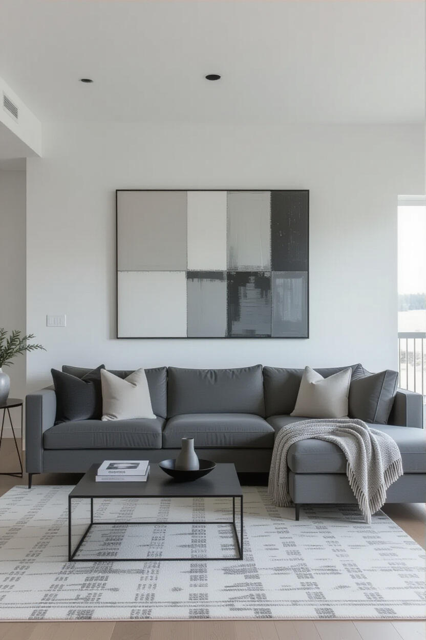 Elevated Comfort: Styling a Dark Grey Sectional in an Open-Concept Living Space