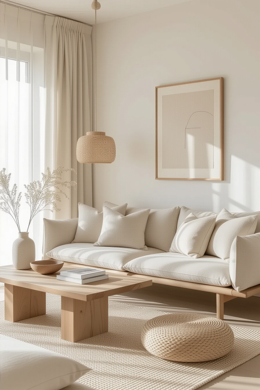 japandi interior design, japandi interiors, scandinavian japanese interior, japandi style furniture, cozy japandi