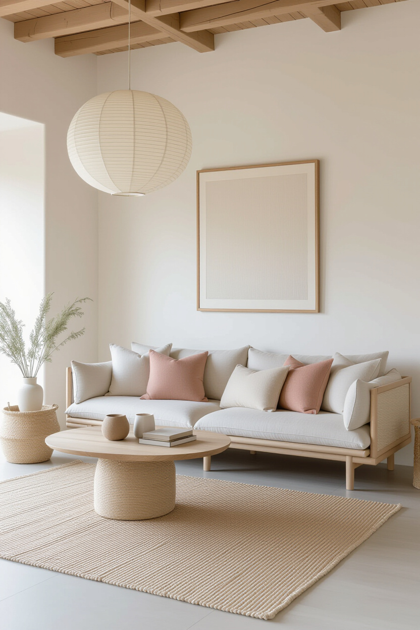japandi interiors, japandi design, cozy japandi interiors, apartment japandi design, japandi style furniture