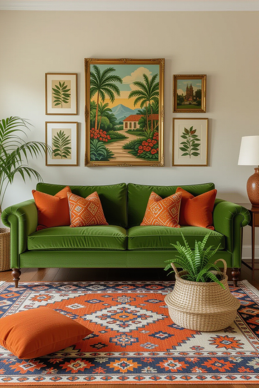 Step Back in Time: Retro Green Sofa Living Room Ideas You'll Adore