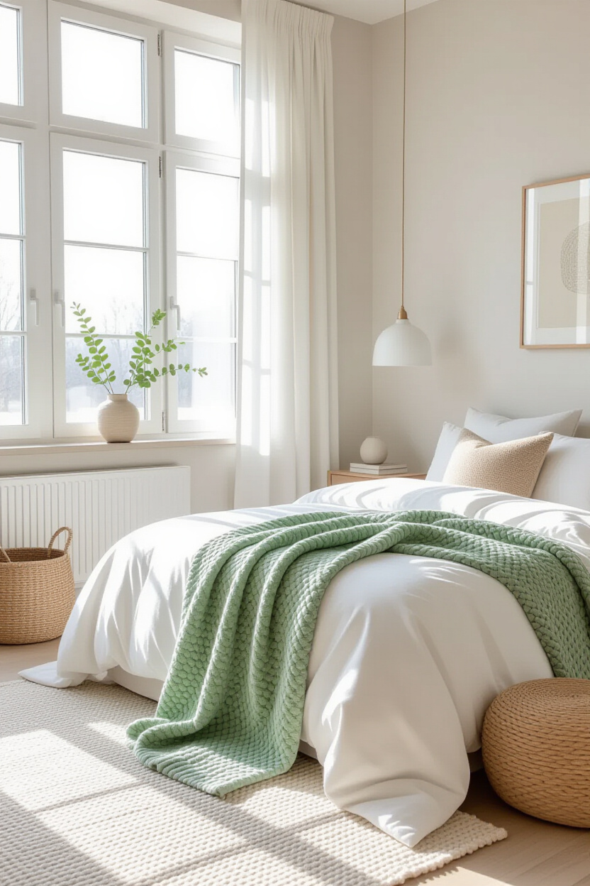 Beige Room With Green Accents