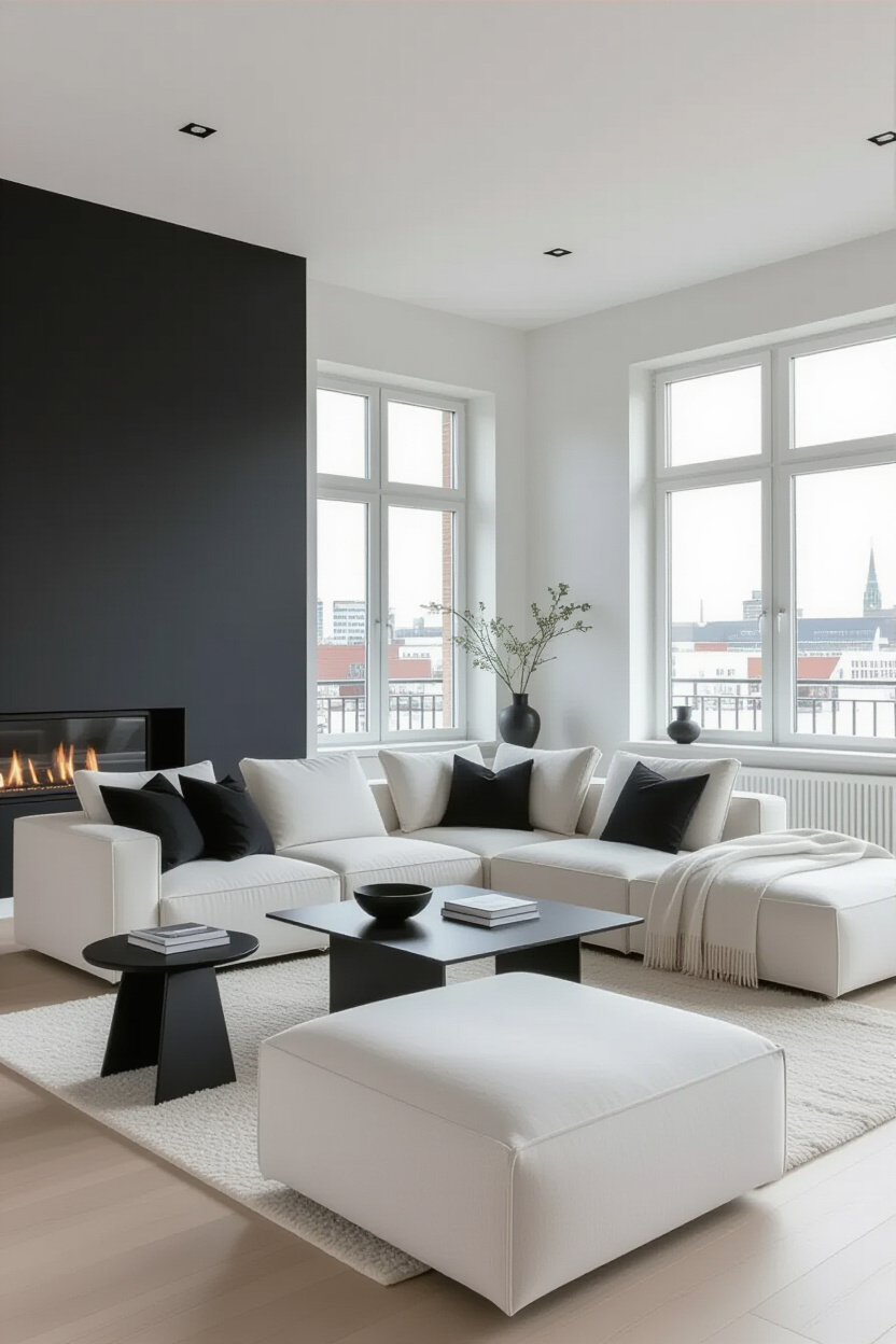 Black Accent Wall Living Room