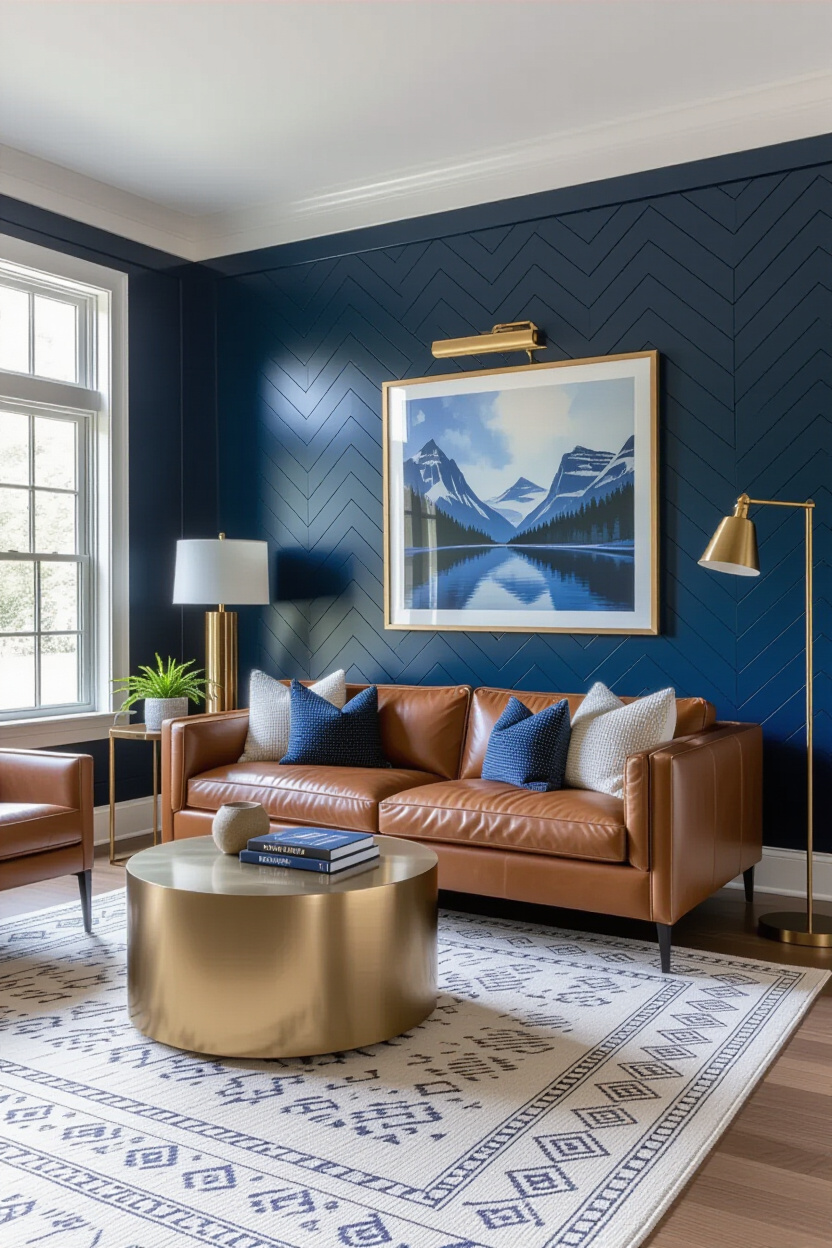 Blue Walls Living Room