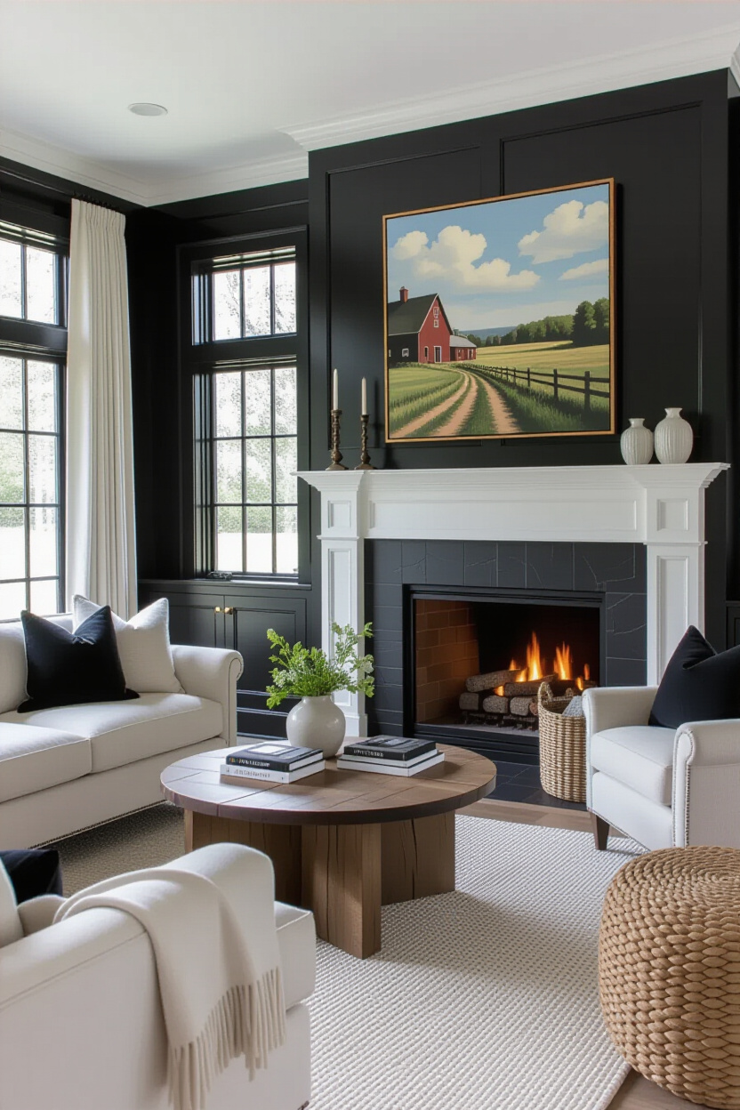 Dark Accent Wall Living Room