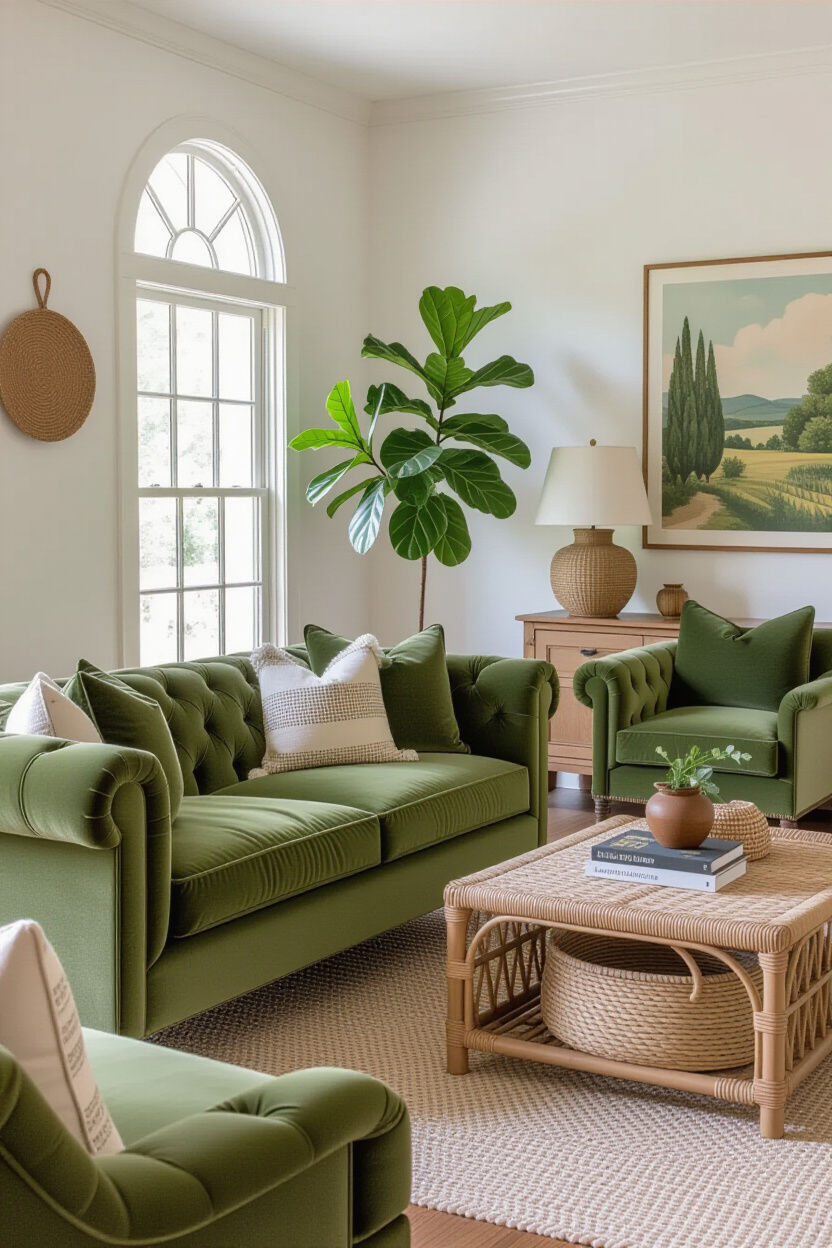 Olive Green Sofa Living Room Ideas