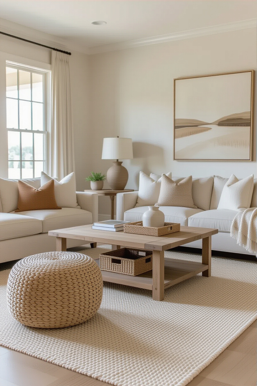 Tan Walls Living Room Decor
