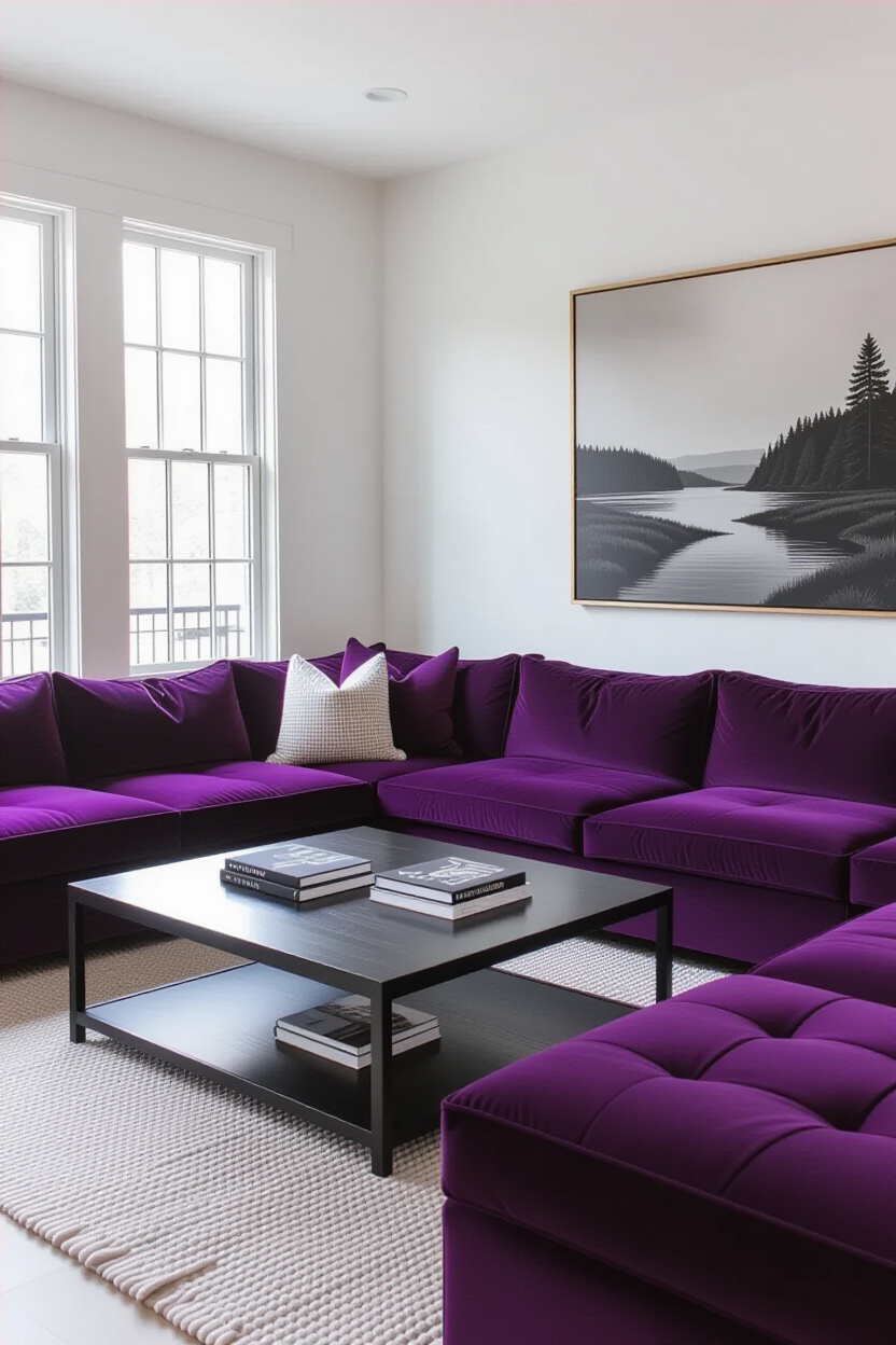 BLACK LACQUERED WOOD LIVING ROOM