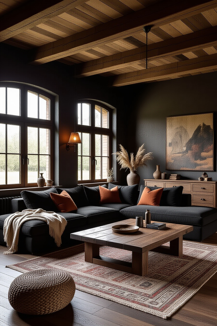 Black Sofa Living Room Decor