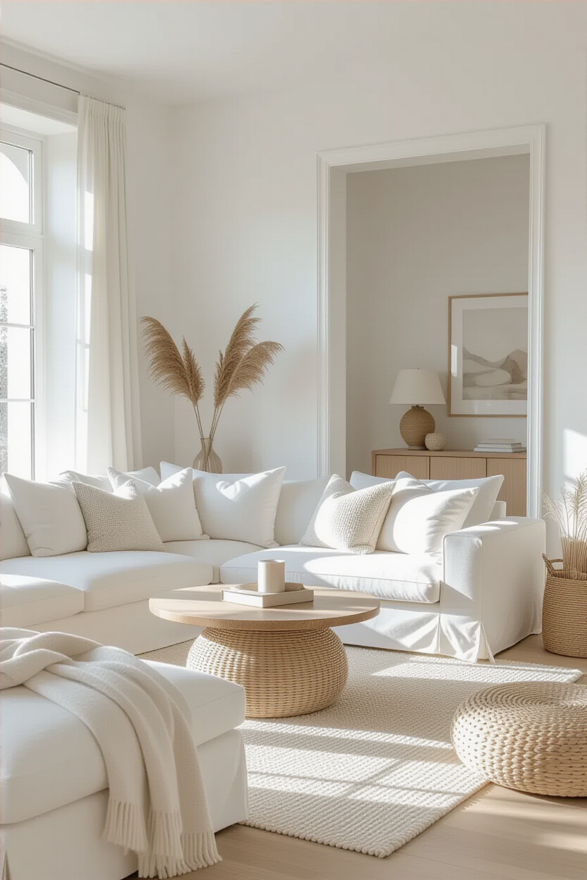 BRIGHT WHITE LIVING ROOM CALM