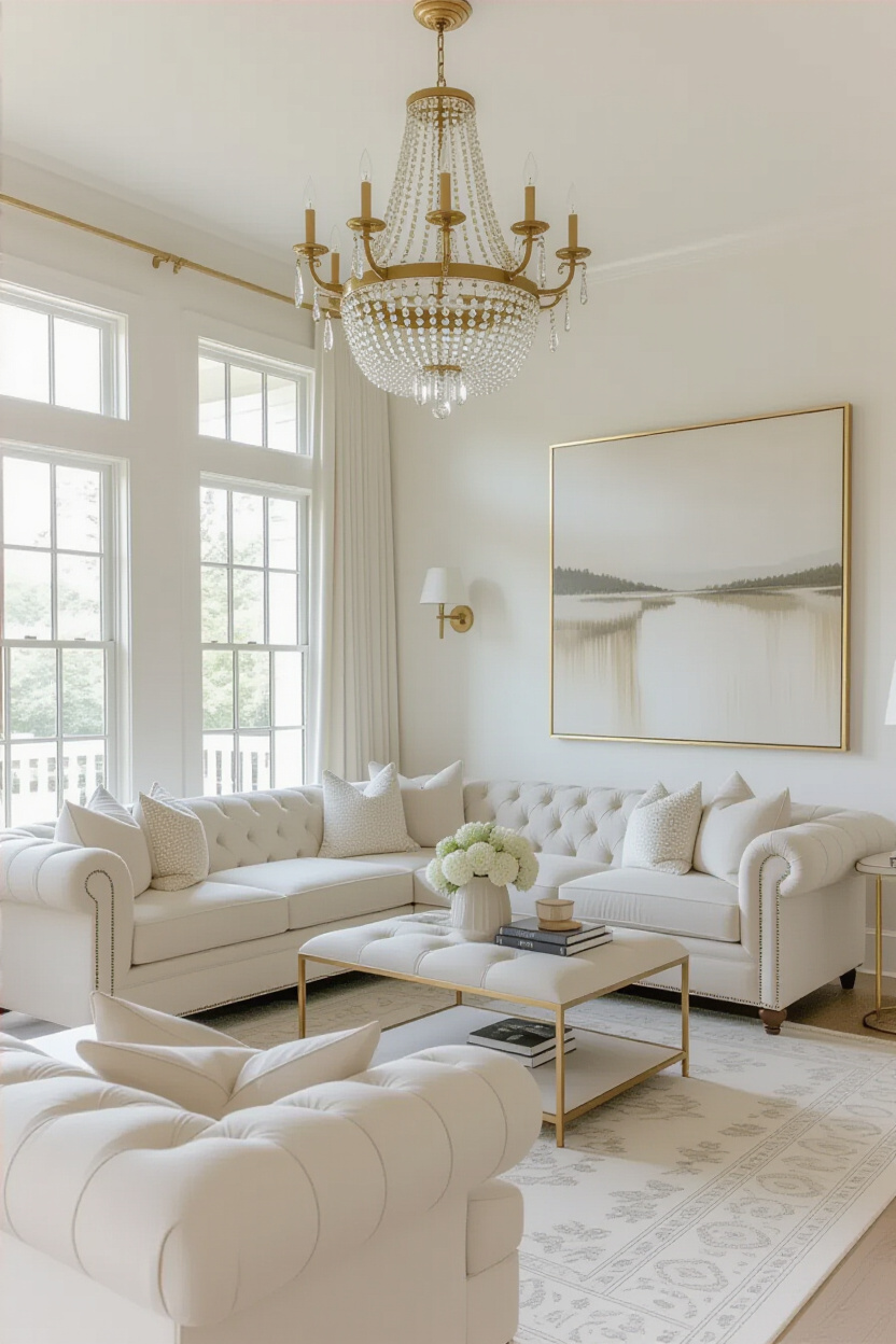 ELEGANT CHANDELIER LIVING ROOM
