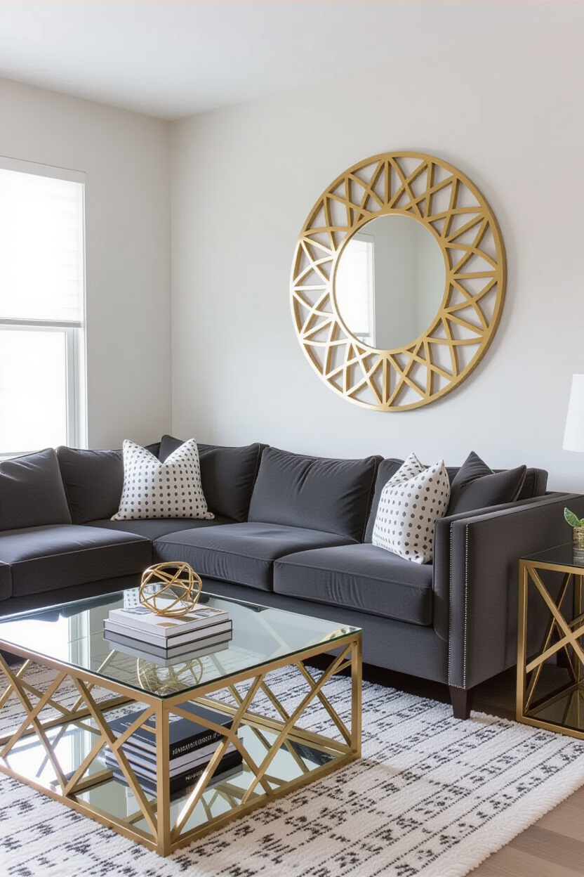 GEOMETRIC MIRROR LIVING ROOM SPARKLE