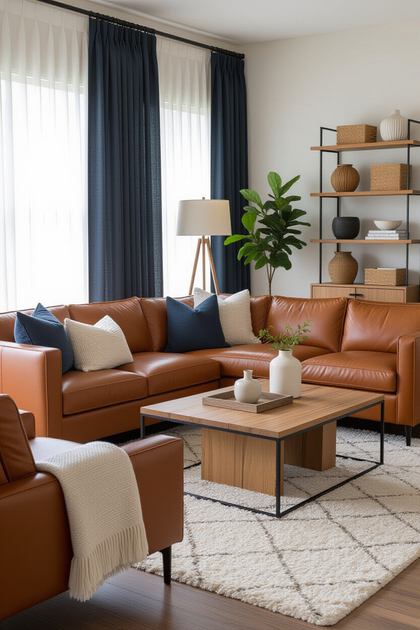 INVITING LEATHER LIVING ROOM