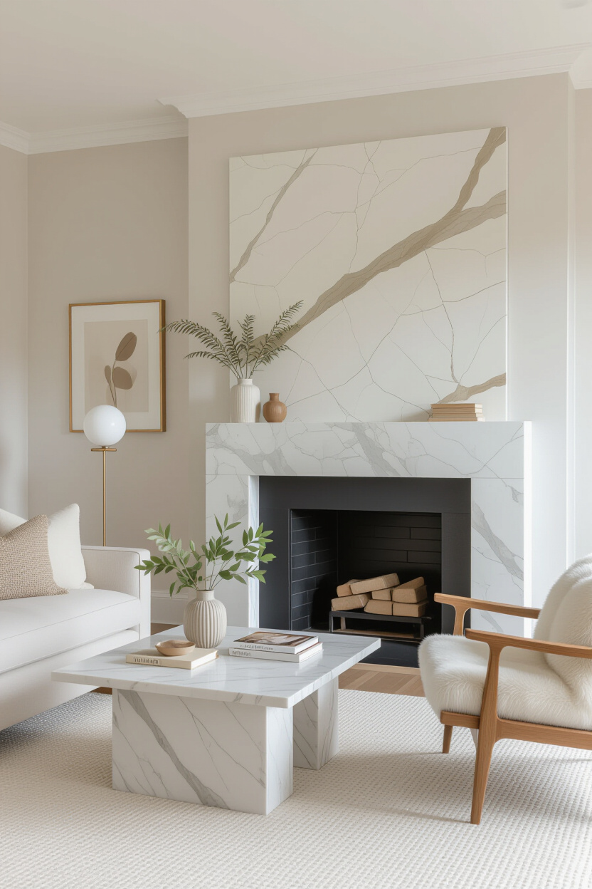 LUXURIOUS MARBLE LIVING ROOM