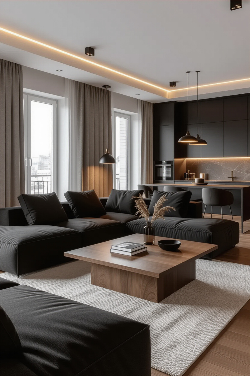 Modern Living Room Black