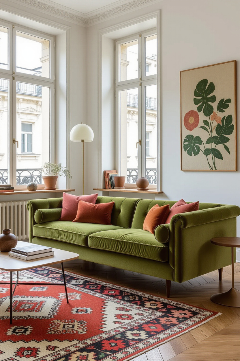 Olive Green Sofa Living Room Ideas