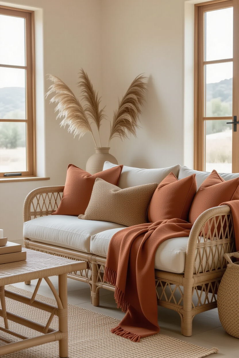 Wicker Living Room Natural